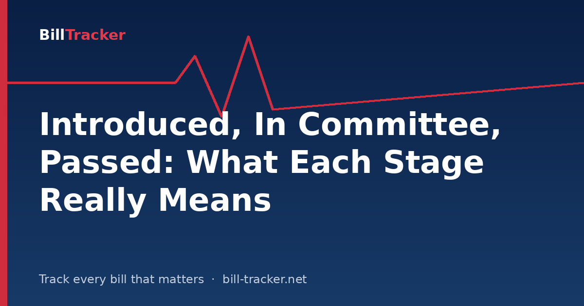 “Introduced,” “In Committee,” “Passed”: What Each Stage Really Means